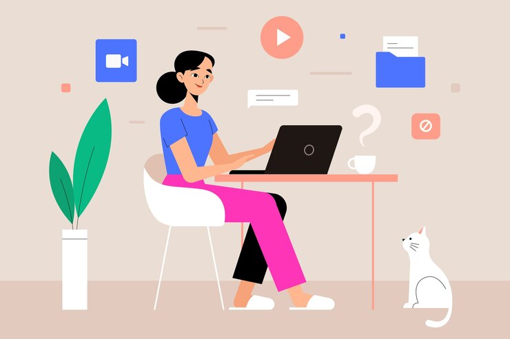 Free Vector telecommuting concept