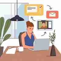 Free vector telecommuting illustration