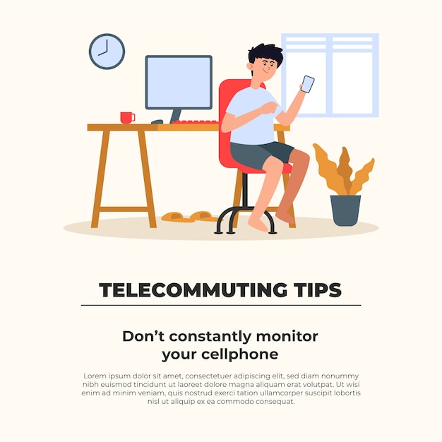 Telecommuting tips concept