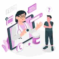 Free vector telemedicine concept illustration