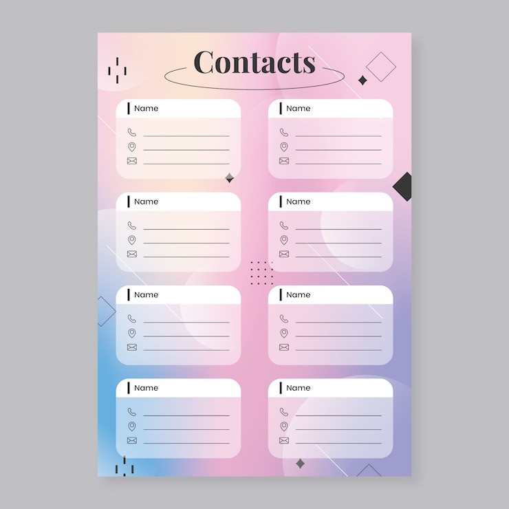 Free Vector telephone directory template design