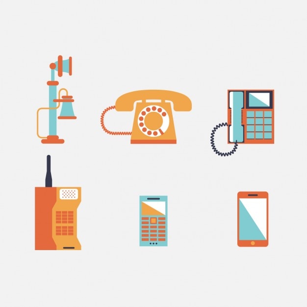 Free vector telephone evolution design