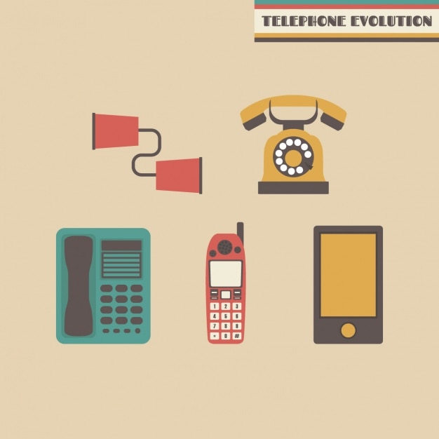 Free vector telephone evolution design