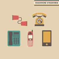 Free vector telephone evolution design