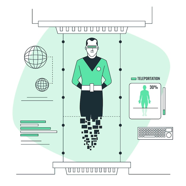 無料ベクター テレポーテーションの概念図