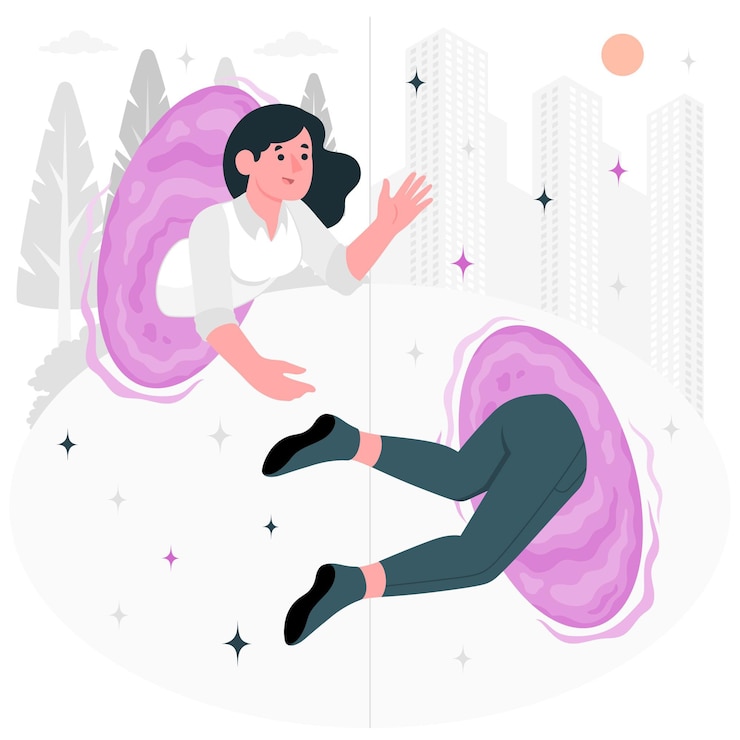 Free Vector teleportation concept illustration