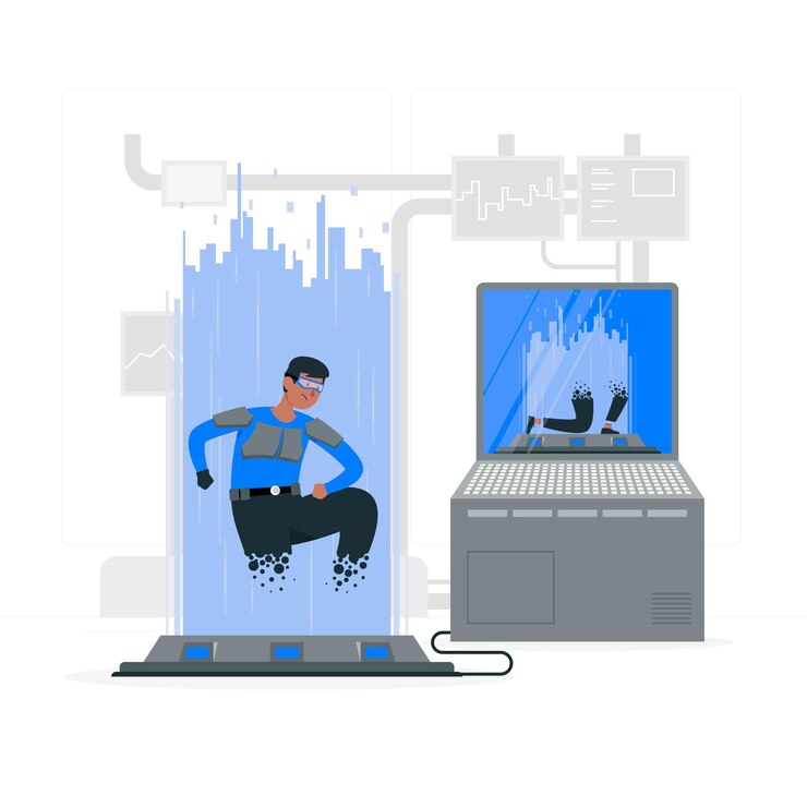 Free Vector teleportation concept illustration
