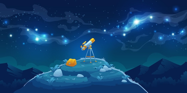 우주에서 별과 행성을 관찰하는 과학 발견을위한 망원경