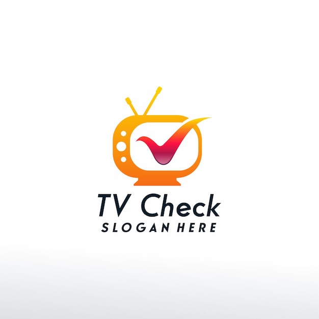 Television check logo designs concept vector, logo symbol icon