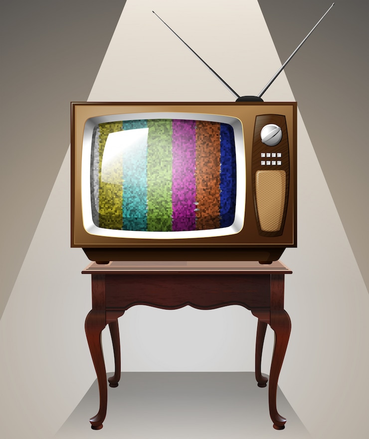 Free Vector television on the table