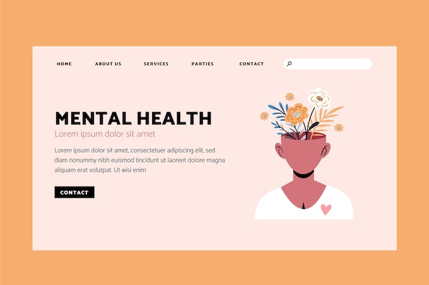 Templat halaman landas kesehatan mental