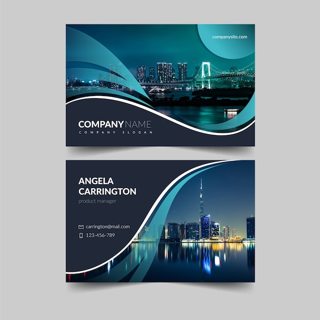 template abstract business card with image
