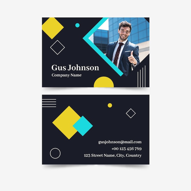 Template abstract business card with image