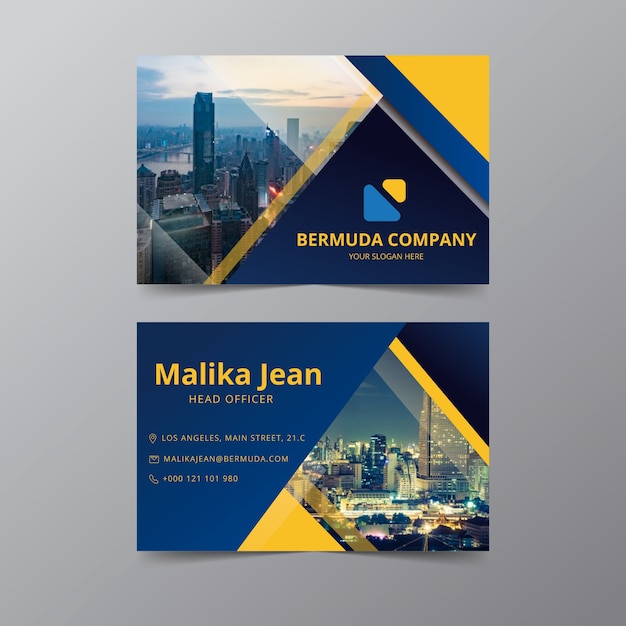 Template abstract business card with image