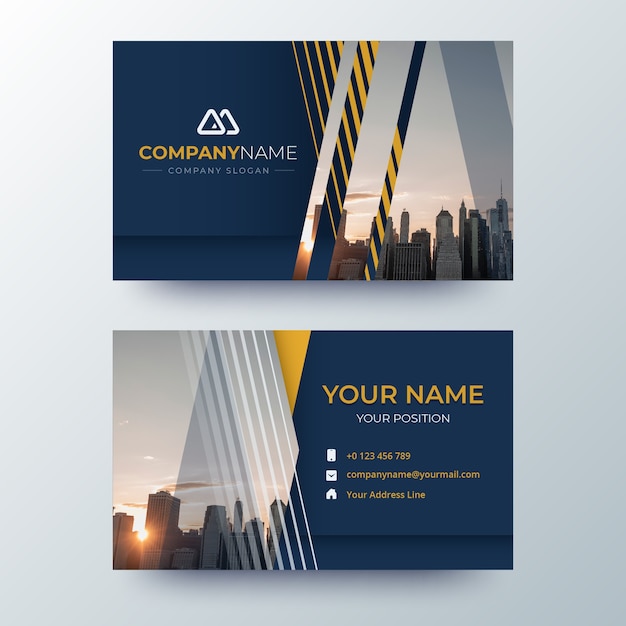 Template abstract business card with image