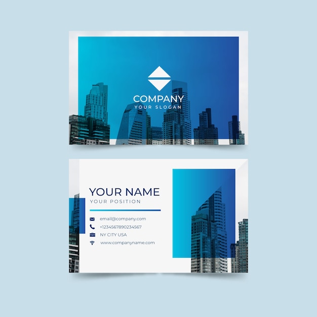 Template abstract business card with image