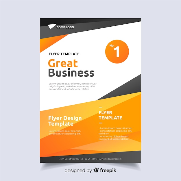 Free vector template abstract business flyer