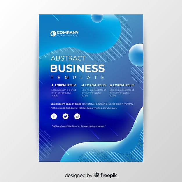 Free vector template abstract business flyer