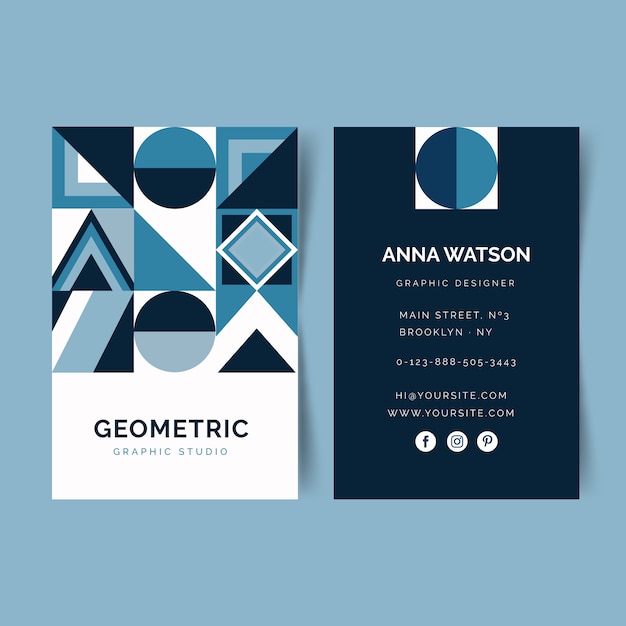 Template abstract classic blue business card