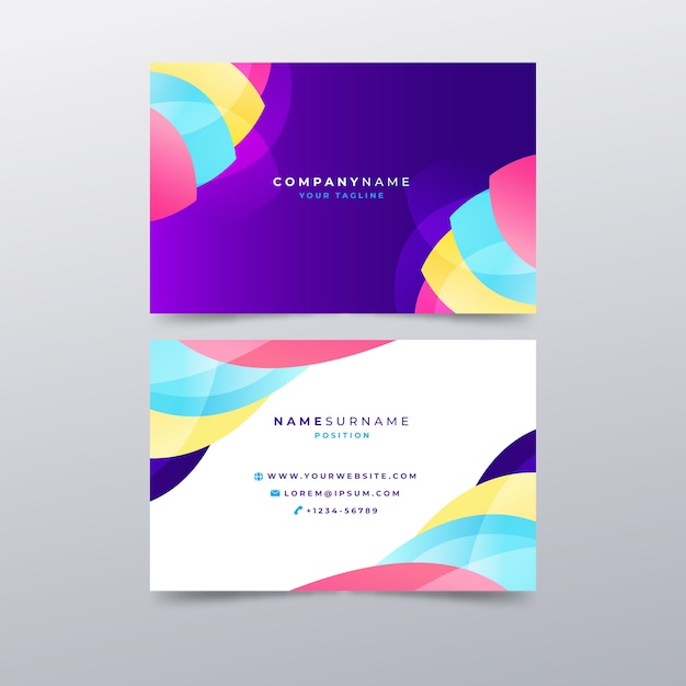 Free vector template abstract colorful business card