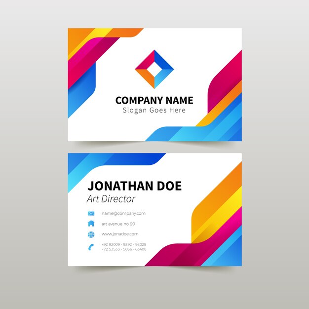 Template abstract colorful business card