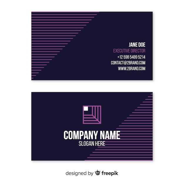 Free vector template abstract geometric business card