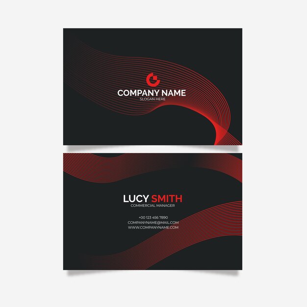 Template abstract monochromatic business card