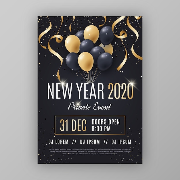 Template abstract new year party flyer