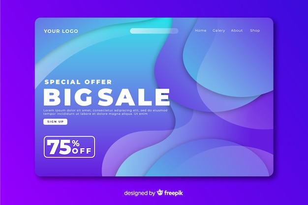 Template abstract sales landing page