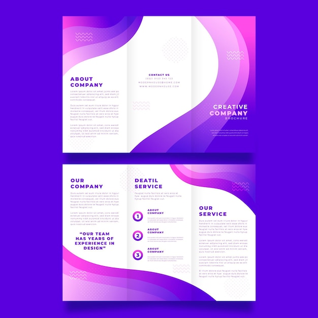 Free vector template for abstract trifold brochure