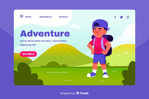 Template adventure landing page