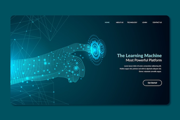 Template artificial intelligence landing page