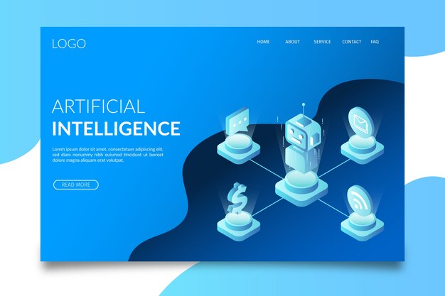 Template artificial intelligence landing page