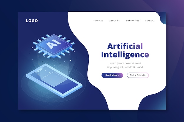 テンプレート人工知能のランディングページ