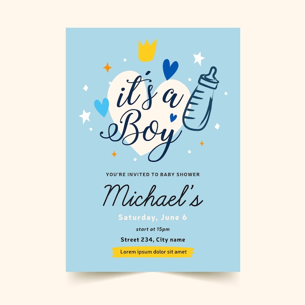 Template For Baby Shower Invitation For Boy