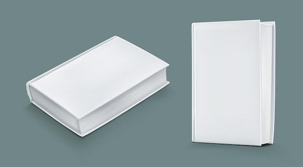 Template of blank paper book with white cover