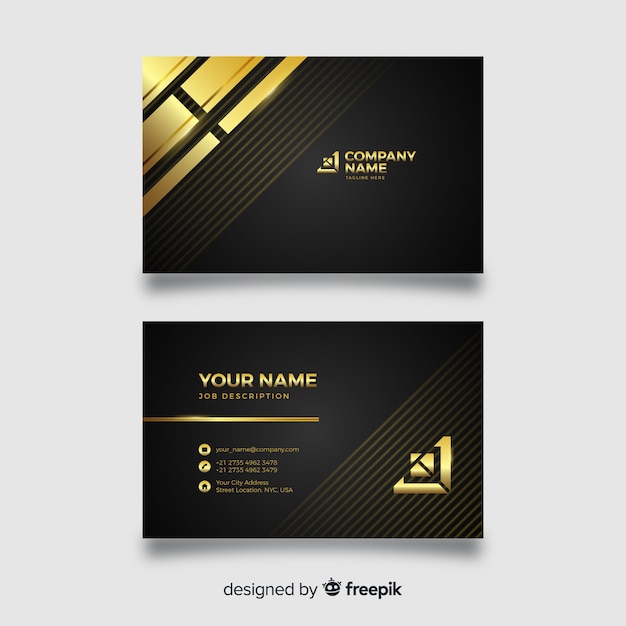 Free vector template business card luxury