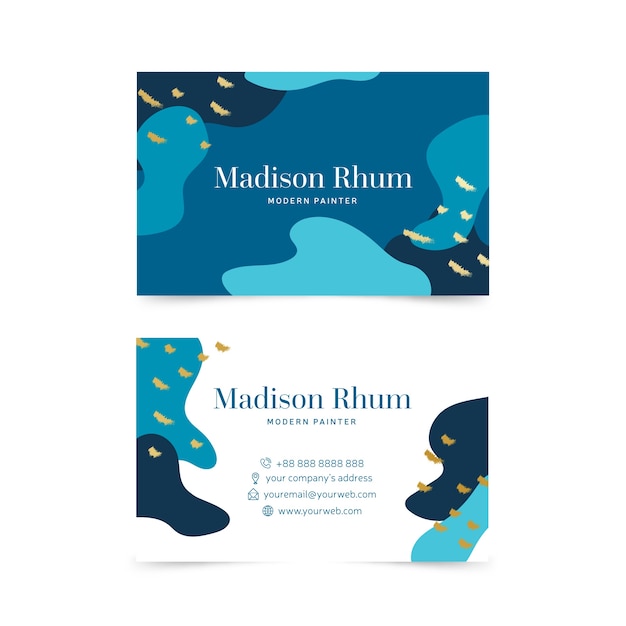 Free vector template for business card with abstract paint