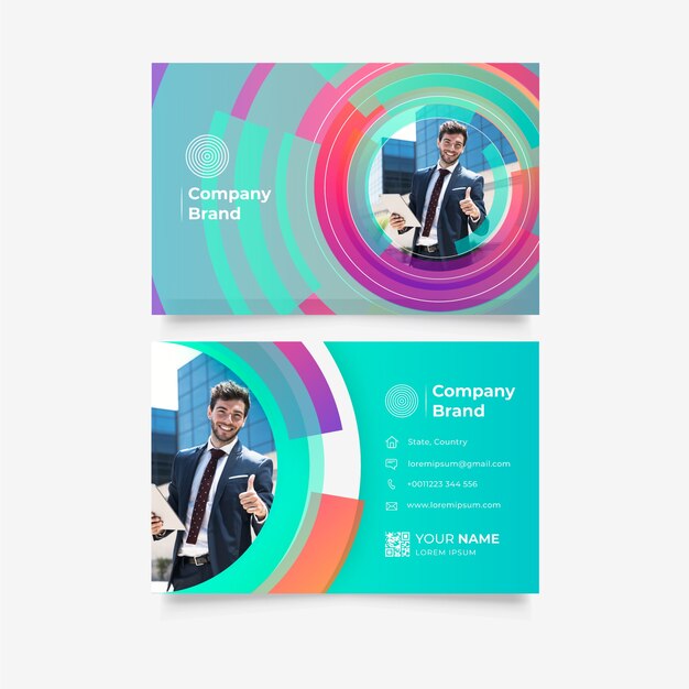 Template for business card with circles