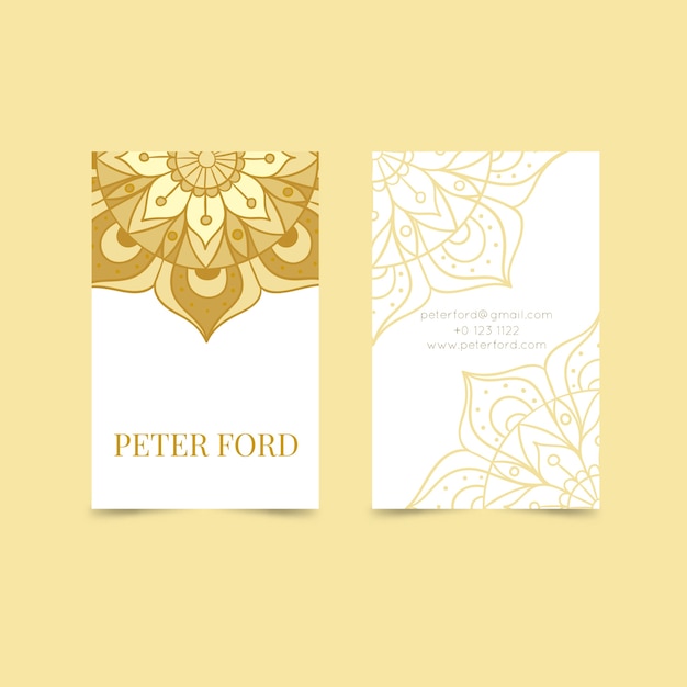 Template for business card with mandala