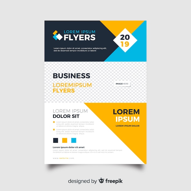 Free vector template business flyer abstract