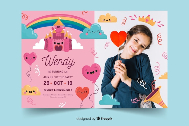 Template for child birthday invitation template