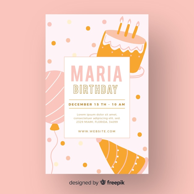 Template children birthday invitation