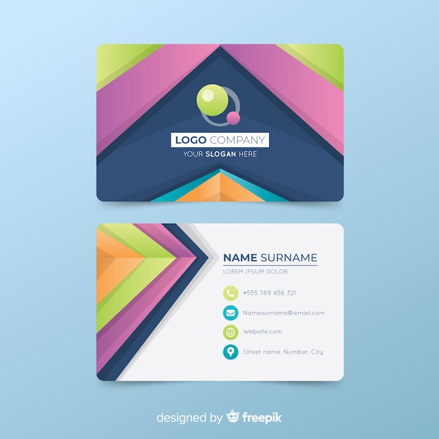 Template colorful abstract business card