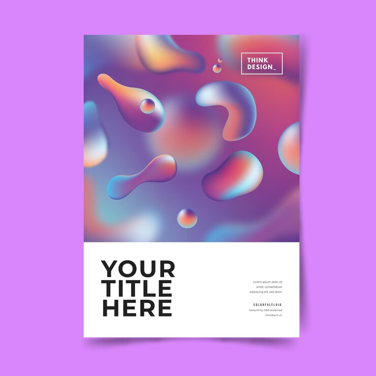 Free Vector template colorful fluid effect poster