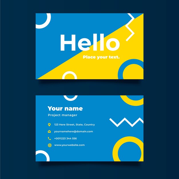 Template colorful minimal business card