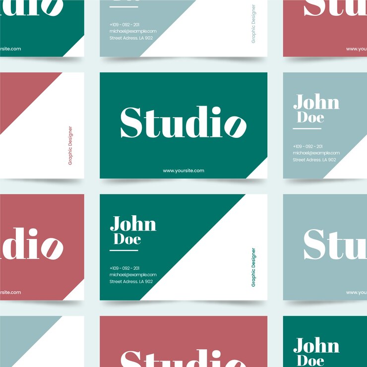 Free Vector template colorful minimal business card