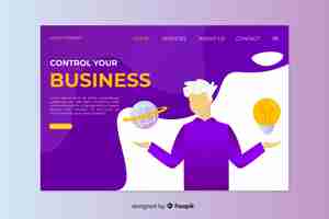 Free vector template concept for business landing page