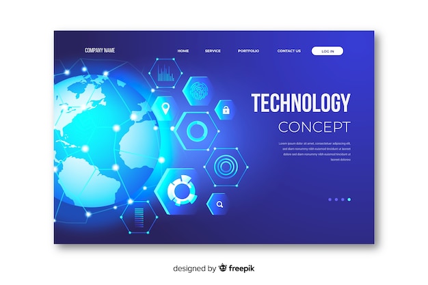 Template concept technology landing page