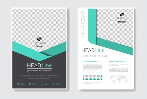 Template design brochure set